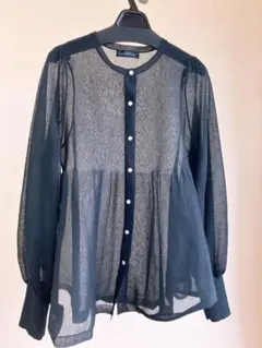 シアーぺプラムニットカーディガン-ウォッシャブル-