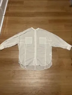 オフホワイト シースルー 長袖 シャツ Fサイズ