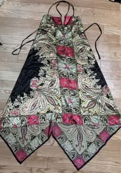 美品　ペイズリー柄　変形キャミソールドレス　ワンピース　Mサイズ