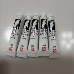 サクラクレパス アクリルガッシュ ホワイト 003 12ml 5本セット　白
