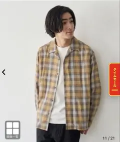 新品未使用 coen コーエン オンブレチェックシャツ　オータム　リラックス