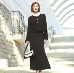 ルイルエブティック　ジャケット＋マーメイドスカート2点セット　ブラック　L