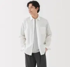 無印良品　紳士　洗いざらしオックスボタンダウン長袖シャツ