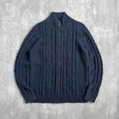 L.L.Bean　エルエルビーン　ケーブルニット　ジップアップセーター　Mサイズ