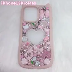 [現品のみ]iPhone15ProMaxケース パーツストーン埋めつくし デコ電