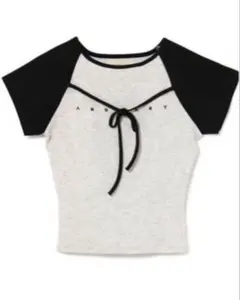 andmary Alma ribbon top Tシャツ ブラック 新品 未使用 新品 andmary Alma ribbon top 人気完売アイテム トップス - メルカリ