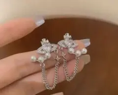 シルバー ピアス 惑星モチーフ 土星 パール バレンタイン