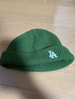 LA ロゴ ニット帽 グリーン
