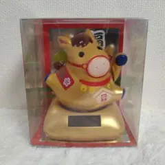 ソーラー招き馬 幸せ招き馬　金馬 ソーラーゆらゆらフィギュア　金色