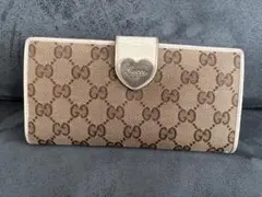 8/15限定お値下げ☆GUCCI♡グッチ♡キャンバス長財布♡ハート - メルカリ