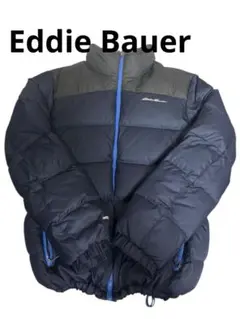 Eddie Bauer ダウンジャケット M ネイビー/グレー　ドローコード