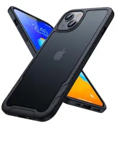 iPhone 13 Pro ケース 耐衝撃 クリア×ブラック ハードカバー