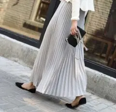 ロングプリーツスカート シフォン