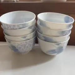 【美品】アジサイ柄 湯飲み 8個セット