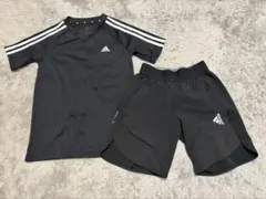 adidas キッズ　上下セット　シャツ140 パンツ130