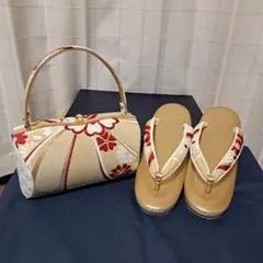 新品】世美庵 謹製 正絹 西陣織草履バッグセット 24cm 古典柄 03040