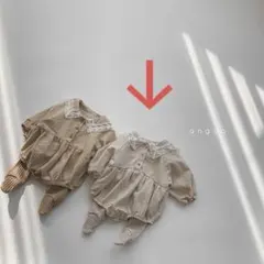 【新品】韓国子ども服 anggo レースロンパース