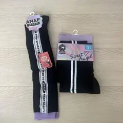 ANAP SPORTS ストライプ ブラック キッズ靴下　19-21 レギンス