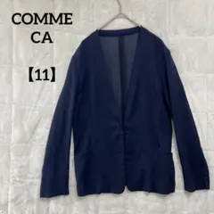 COMME CA 【11】ネイビー ノーカラージャケット シアー　透け感のサムネイル