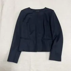 YOKOCHAN ヨーコチャン ネイビー ノーカラージャケット 36 - メルカリ