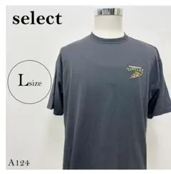 ノーブランド　Tシャツ　プリント　L　ブラック