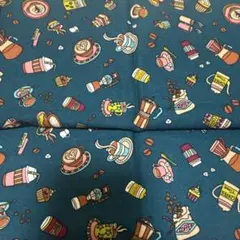 コーヒー柄生地 はぎれ コーヒー ラテアート 生地