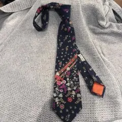 LEONARD ネイビー　花柄　ネクタイ