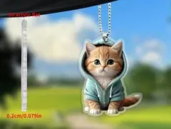 猫 キーホルダー パーカー アクリル チャーム 8cm
