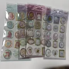 4枚　ディズニー　レリーフデコレーションシール　ヤングオイスター　マリーちゃん他