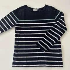 CYRILUS ネイビー/ホワイト ストライプ 長袖カットソー