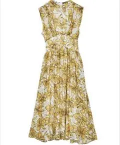 【美品】AMERI☆ADAM SLENDER DRESS☆S☆イエロー☆マキシ丈