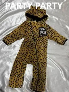 【PARTY PARTY】　美品　レオパード柄　もこもこロンパース　2way