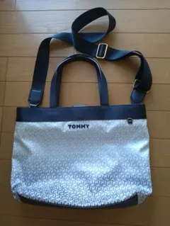 TOMMY HILFIGER トートバッグ ホワイト ネイビー