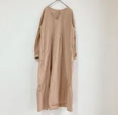 良品✨ヴィス ピンタックワンピース FS ライトベージュ系 バックティアード