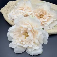 フェイク牡丹ヘッド 10個 13cmフラワーDIY ピーチピンクグラデーション