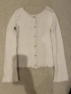 GU ホワイトリブカーディガン S