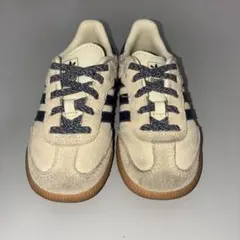 adidas Samba キッズスニーカー クリーム/ネイビー