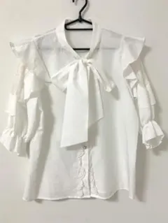 GRL 花柄レース切替ボウタイブラウス[tg639]