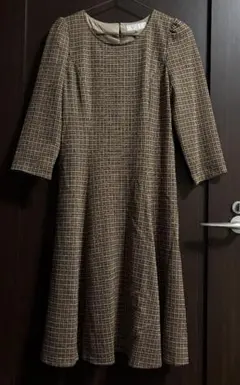 ●■【ウール混であったか】アリスバーリー　ジャージーチェックワンピース