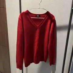 UNIQLO ユニクロ　カシミヤセーター　Vネック　赤