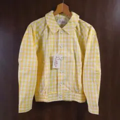 【美品 新品・未使用 下げ札付き】ジャンパー ブルゾン 黄色 チェック柄