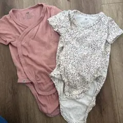 H&M オーガニックコットン ボディスーツ 2枚セット