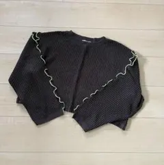 しまむら　配色鍵あみニットプルオーバー　GU ZARA