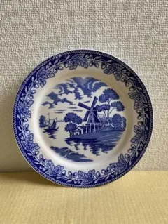 L481」長期保管品 風車に貴婦人絵七寸皿 希少珍品図 明治期 - メルカリ