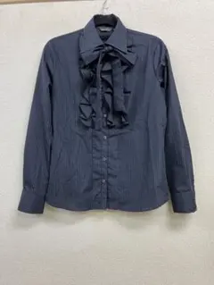 m.f.editorial 形態安定ボウタイ フリルリボン ストレッチブラウス