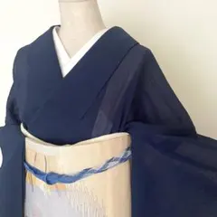 【単衣夏着物】高質化繊 楊柳 色無地浴衣しつけ付き