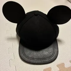ミッキーマウス 耳付き キャップ ブラック