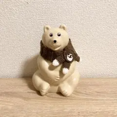 しろくま貯金箱　くまちゃんマフラー　モカブラウン