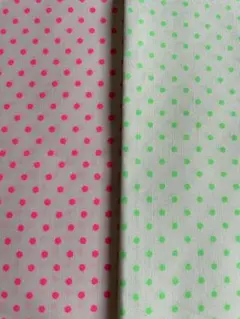 ◆レトロ★蛍光ドット柄2枚set★ピンク&ライトグリーン★現品のみ◆