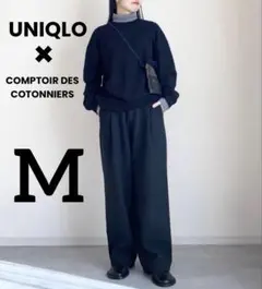 極美品✨ユニクロ コトニエ　ブラッシュドジャージータックワイドパンツ 《希少》M